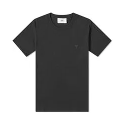 t-shirt ami paris logo ricamo nero su nero