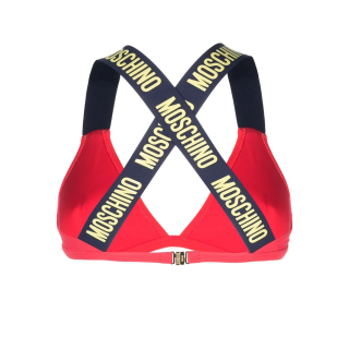 Moschino Top bikini con logo goffrato v2a5709