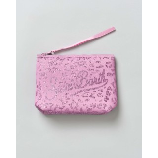pochette saint barth strass leopard