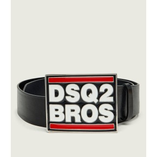 Cintura in pelle con placca Dsquared2