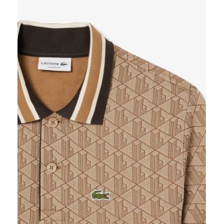 Polo dal taglio classico in jacquard con monogramma LACOSTE