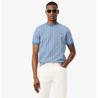 T-shirt slim fit con monogramma jacquard