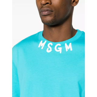 t-shirt MSGM scritta collo
