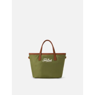 Borsa saint barth City mini in nylon verde militare