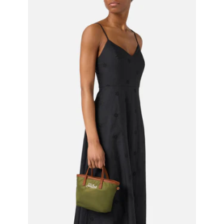 Borsa saint barth City mini in nylon verde militare
