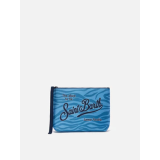 pochette aline zebrata azzurra