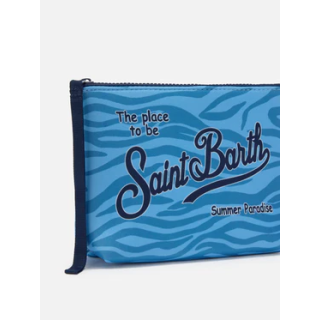 pochette aline zebrata azzurra