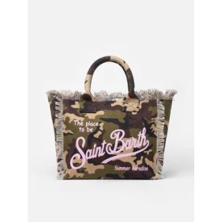 Borsa saint barth a spalla Vanity in canvas camouflage