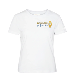 T-shirt Emilie MC2 Saint Barth con Ricamo Basta un Attimo