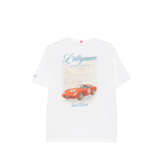 T-shirt saint barth bianca con stampa elegance