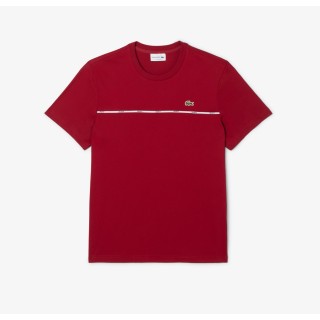 T-shirt in jersey di cotone con bordo Lacoste