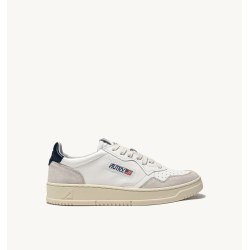 SNEAKERS MEDALIST LOW IN PELLE BIANCA/BLU/BEIGE