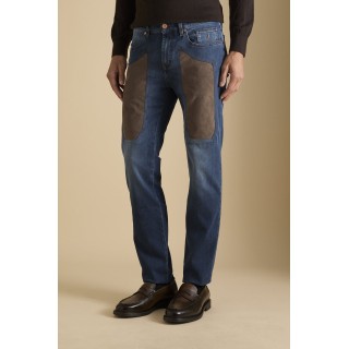 jeans jeckerson james 5 tasche alcantara marrone