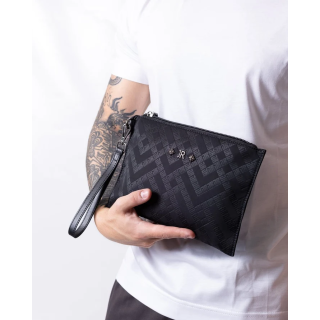 Pochette John Richmond in tessuto con logo all-over "JR" RMA26167BO