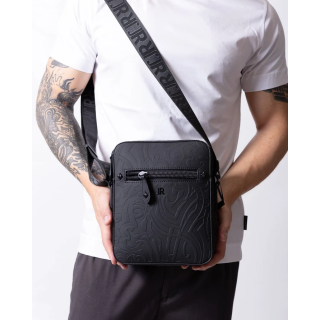 Tracolla John Richmond in ecopelle "JR" e dettagli jacquard RMA26179bo